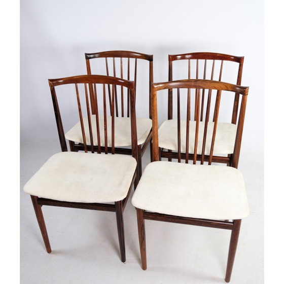 Image 1 of Set van 4 vintage rozenhouten stoelen van Henning Sørensen, 1968