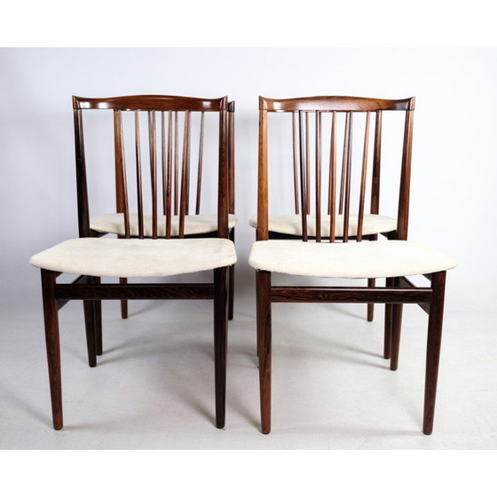 Image 1 of Set van 4 vintage rozenhouten stoelen van Henning Sørensen, 1968