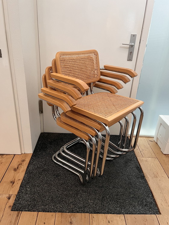 Image 1 of 4x Vintage webbing stoelen