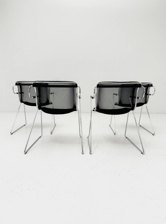 Image 1 of Set van 4 Penelope stapelstoelen van Charles Pollock voor Anonima Castelli, 1982