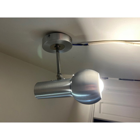 Image 1 of Vintage wandlamp van geborsteld metaal, 1970