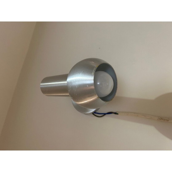 Image 1 of Vintage wandlamp van geborsteld metaal, 1970