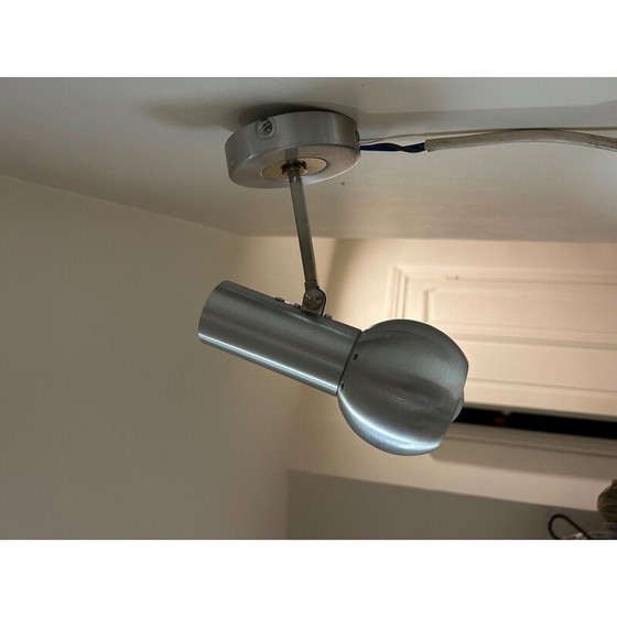 Image 1 of Vintage wandlamp van geborsteld metaal, 1970