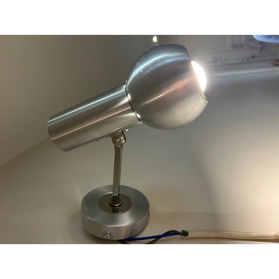 Image 1 of Vintage wandlamp van geborsteld metaal, 1970