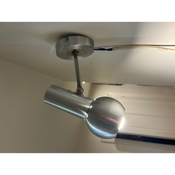 Image 1 of Vintage wandlamp van geborsteld metaal, 1970