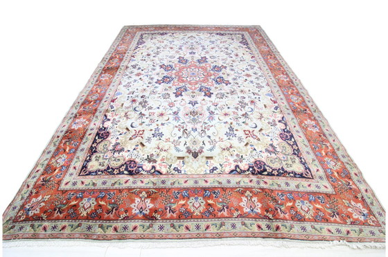 Image 1 of Origineel handgeknoopt Perzisch tapijt Tabriz 40 Raj Fijn 394 X 300 Cm Topconditie