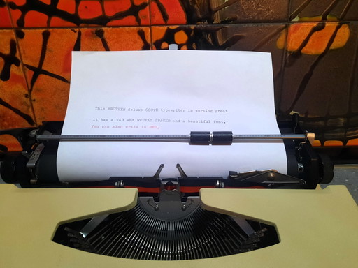 Vintage 80-Er Jaren Werkende Typemachine Brother De Luxe 66Tr