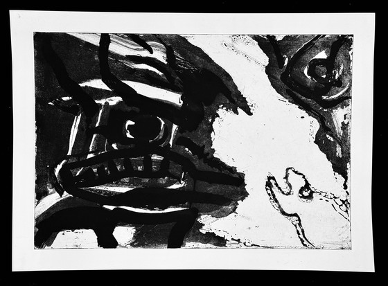 Image 1 of Prachtige en zeldzame abstracte litho van Bengt Lindstrom