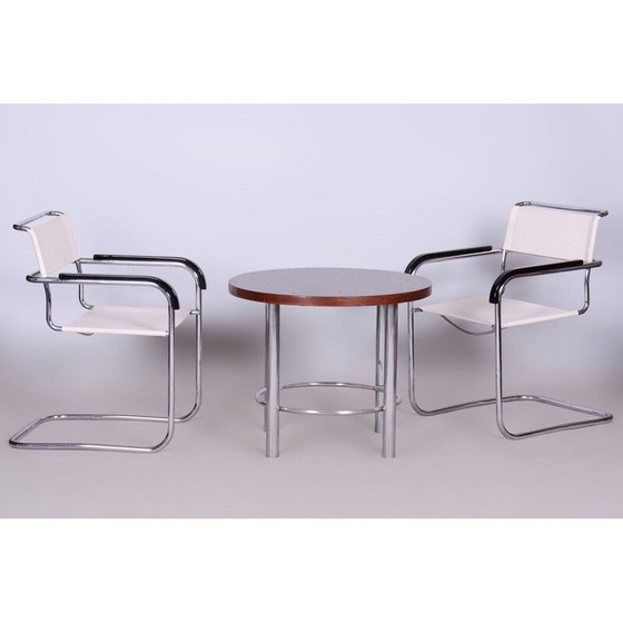 Image 1 of Paar vintage Bauhaus fauteuils in verchroomd staal van Marcel Breuer voor Thonet, Tsjecho-Slowakije 1930