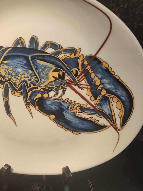 Image 1 of Pillivuyt France Decor Grand Feu Blue Lobster (2) And Raie (1)