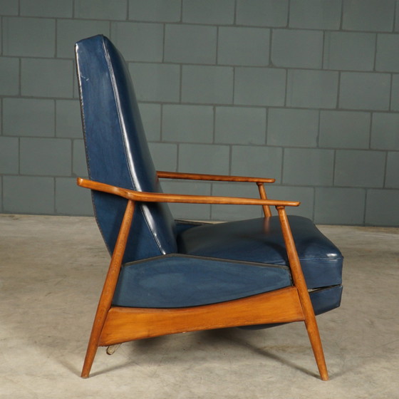 Image 1 of Vintage Skailederen Relaxfauteuil Met Ligstand – Jaren 60