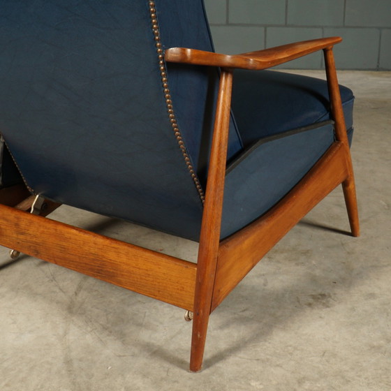 Image 1 of Vintage Skailederen Relaxfauteuil Met Ligstand – Jaren 60