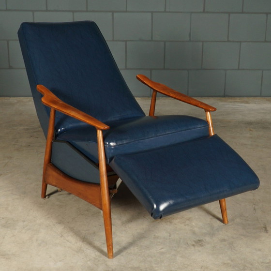 Image 1 of Vintage Skailederen Relaxfauteuil Met Ligstand – Jaren 60