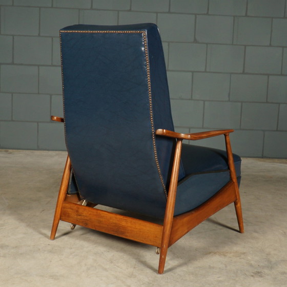 Image 1 of Vintage Skailederen Relaxfauteuil Met Ligstand – Jaren 60