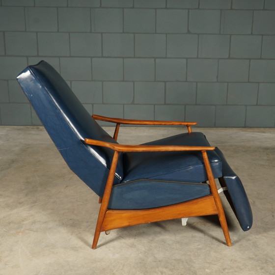 Image 1 of Vintage Skailederen Relaxfauteuil Met Ligstand – Jaren 60