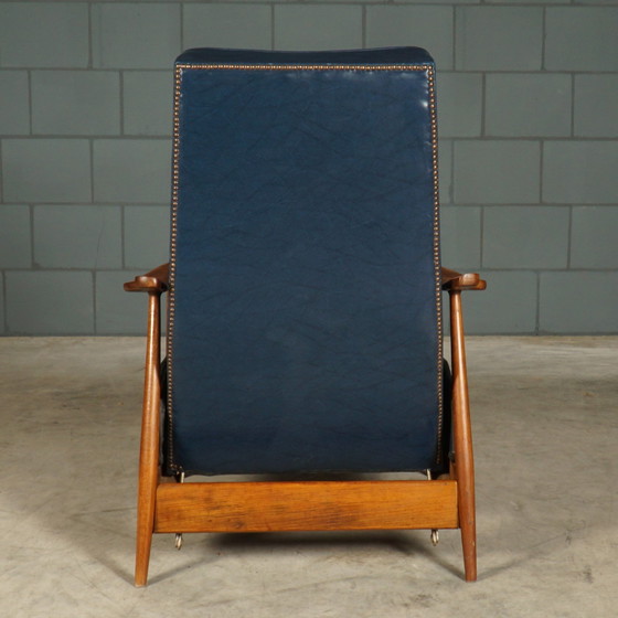 Image 1 of Vintage Skailederen Relaxfauteuil Met Ligstand – Jaren 60