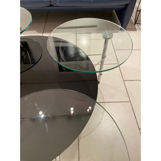 Image 1 of Vintage zwart glazen tafel van Michel Boyer, 1990