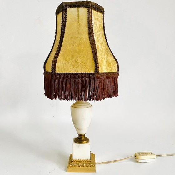 Image 1 of Vintage marmeren lampenvoet barok lampenkapje