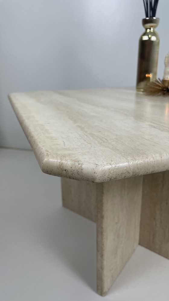 Image 1 of Vintage travertine bijzettafel / salontafel 