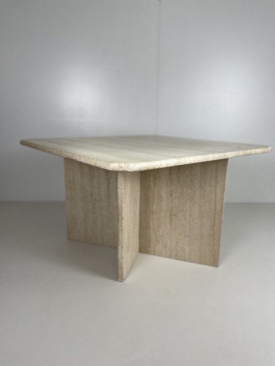 Image 1 of Vintage travertine bijzettafel / salontafel 