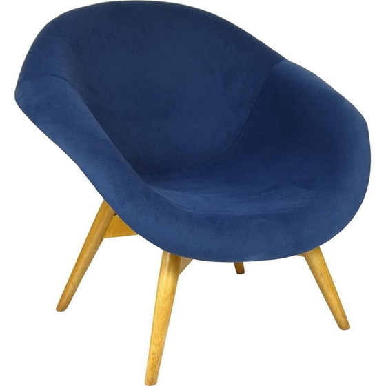 Image 1 of Tsjechische blauwe fauteuil van Miroslav Navratil - 1960