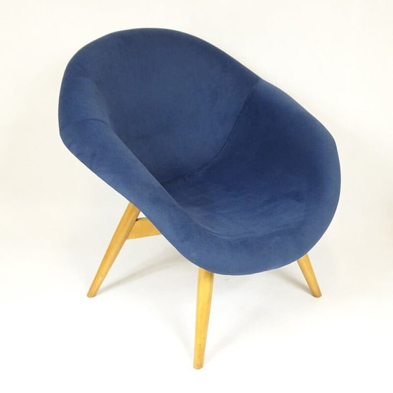 Image 1 of Tsjechische blauwe fauteuil van Miroslav Navratil - 1960