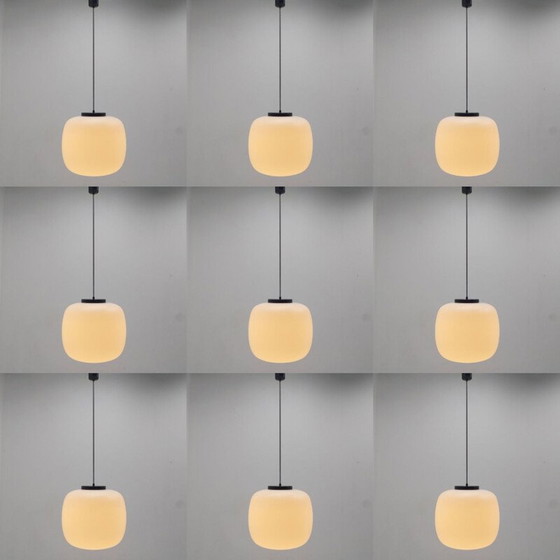 Image 1 of Set van 10 grote vintage glazen hanglampen 1970