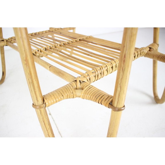 Image 1 of Vintage salontafel in rotan, Tsjecho-Slowakije 1960