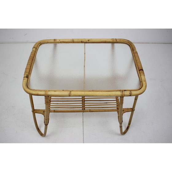 Image 1 of Vintage salontafel in rotan, Tsjecho-Slowakije 1960