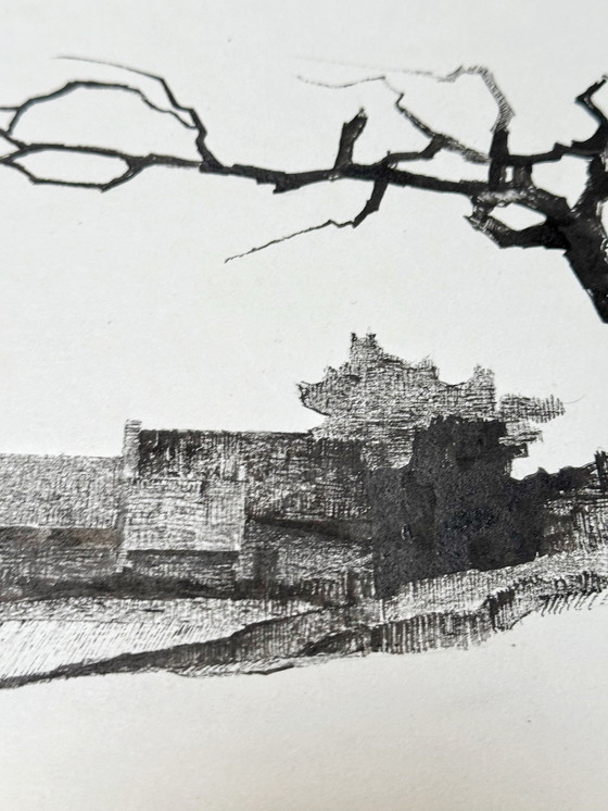 Image 1 of Echo's van het landschap (2 kunstwerken) Inkt, 1977 - Eugène Eechaut (1928-2019)