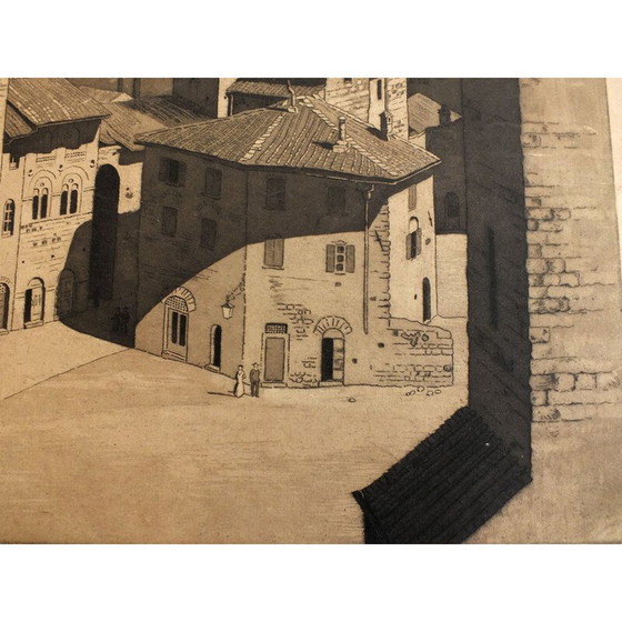 Image 1 of Vintage aquatint gravure met de hand gesigneerd door Sir Claude Francis Barry, 1930