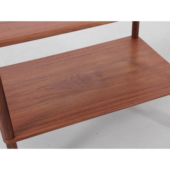 Image 1 of Scandinavische vintage teakhouten serveertafel met wielen