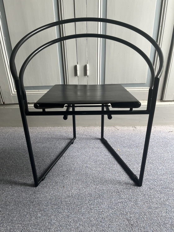 Image 1 of 4x Latonda stoelen van Mario Botta voor Alias, leren zitting, 1986