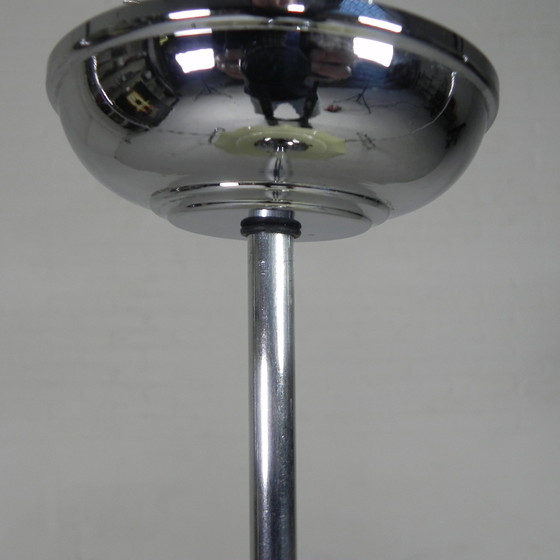 Image 1 of Art Deco hanglamp met glazen tienhoekige kap, jaren 30