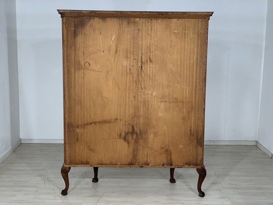 Image 1 of Antiek chippendale dressoir highboard woonkamer kast rond 1900