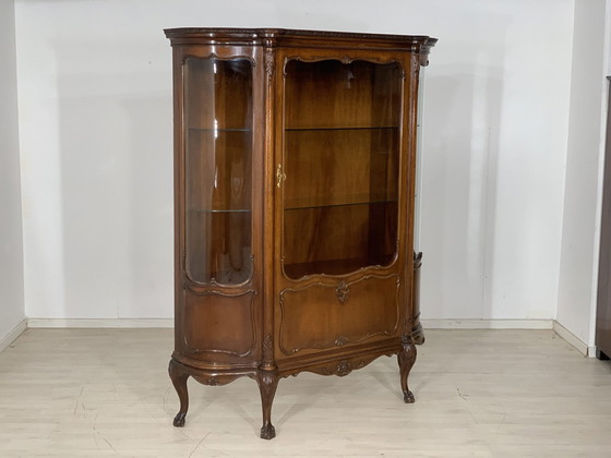 Image 1 of Antiek chippendale dressoir highboard woonkamer kast rond 1900