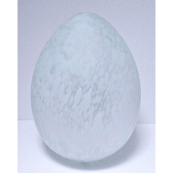 Image 1 of Vintage eivormige lamp in gespikkeld glas voor Domec Luminaires, Frankrijk 1970
