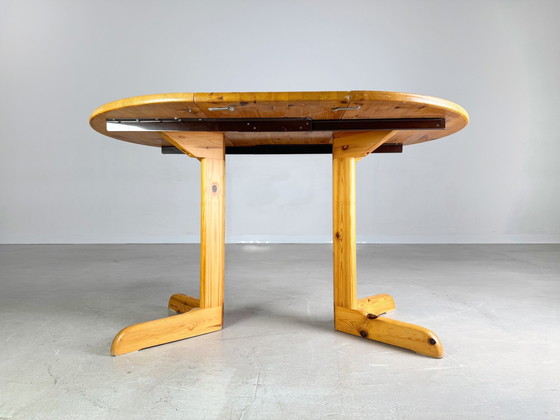 Image 1 of Uitschuifbare vintage eettafel grenen in de stijl van Rainer Daumiller