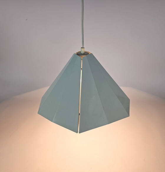 Image 1 of D - L Lampen Holland - Pyramide Hanglamp - Metaal - Wit - 80S