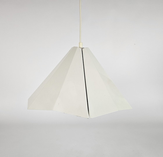 Image 1 of D - L Lampen Holland - Pyramide Hanglamp - Metaal - Wit - 80S