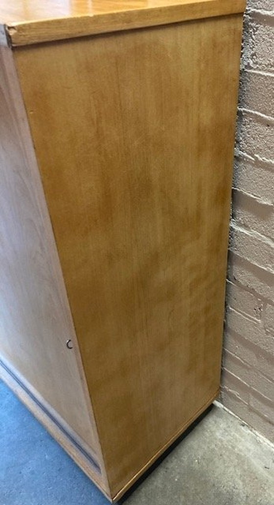 Image 1 of Vintage Mid-Century (Xl) Schoolkast,Schuifdeurkast,Dressoir