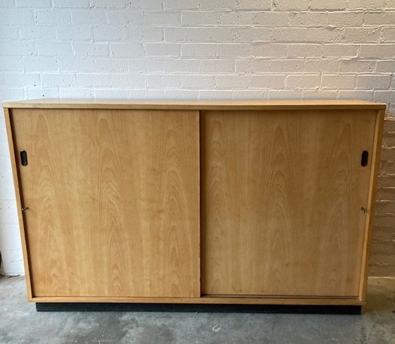 Image 1 of Vintage Mid-Century (Xl) Schoolkast,Schuifdeurkast,Dressoir