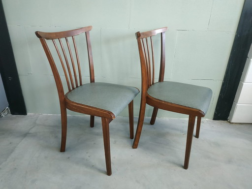 2x Spijlstoelen Mid Centrury Modern