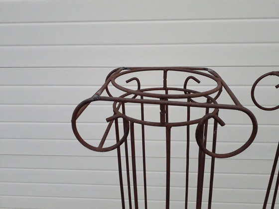 Image 1 of 2x Vintage Metalen Ionische zuilen