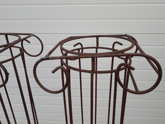 Image 1 of 2x Vintage Metalen Ionische zuilen