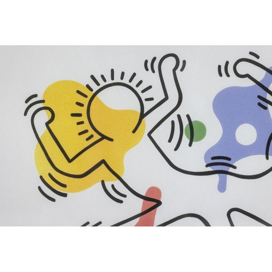 Image 1 of Zeefdruk in eikenhouten frame van Keith Haring, VS 1990