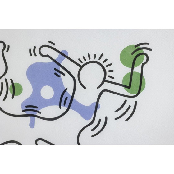 Image 1 of Zeefdruk in eikenhouten frame van Keith Haring, VS 1990