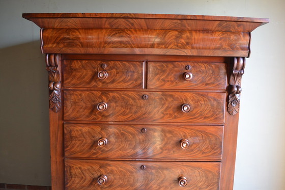 Image 1 of Vintage Schotse Mahonie Ladekast, Chiffoniere