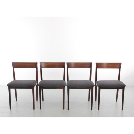 Set van 4 Scandinavische vintage teakhouten stoelen van Harry Rosengren Hansen voor Brande Møbelindustri, 1960