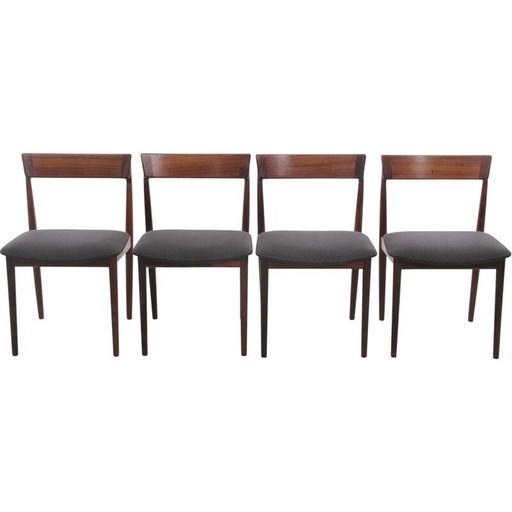 Set van 4 Scandinavische vintage teakhouten stoelen van Harry Rosengren Hansen voor Brande Møbelindustri, 1960